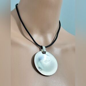 RLM Studios 925 Sterling Silver Large One World Pendant 17” Cord Necklace